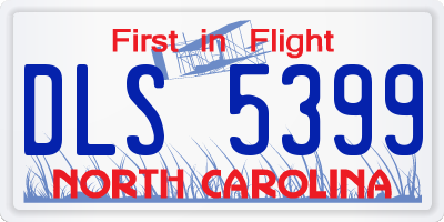 NC license plate DLS5399