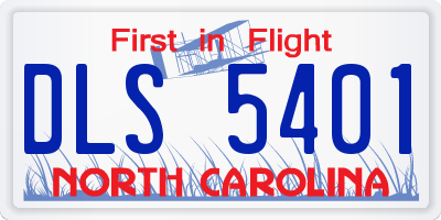 NC license plate DLS5401