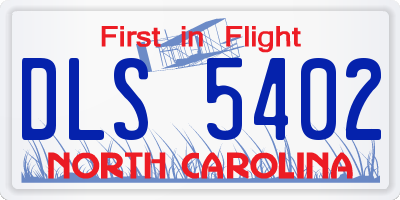 NC license plate DLS5402