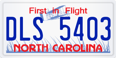 NC license plate DLS5403
