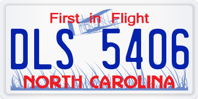 NC license plate DLS5406
