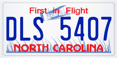 NC license plate DLS5407