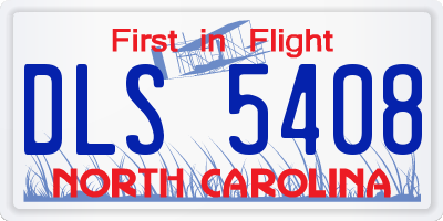 NC license plate DLS5408