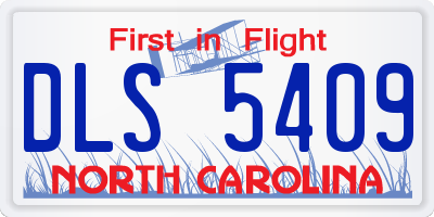 NC license plate DLS5409