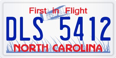 NC license plate DLS5412
