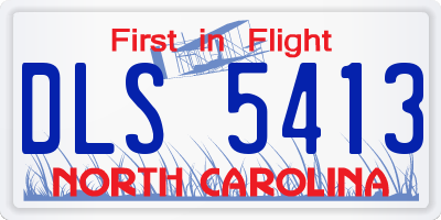 NC license plate DLS5413