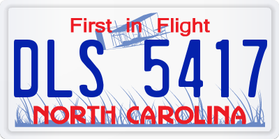 NC license plate DLS5417