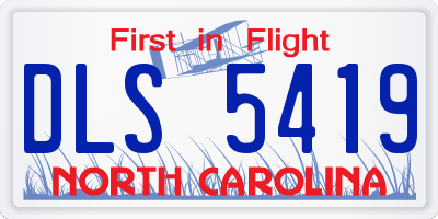 NC license plate DLS5419