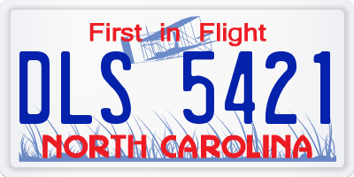 NC license plate DLS5421