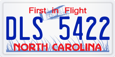 NC license plate DLS5422