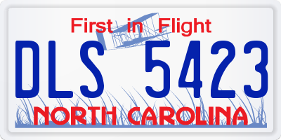 NC license plate DLS5423