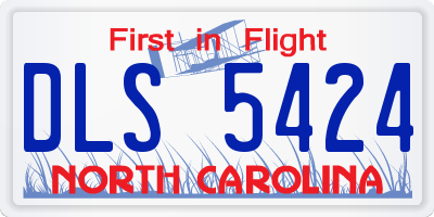 NC license plate DLS5424