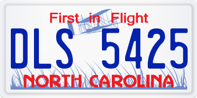 NC license plate DLS5425