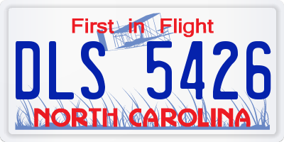 NC license plate DLS5426