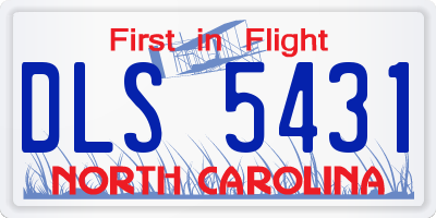 NC license plate DLS5431