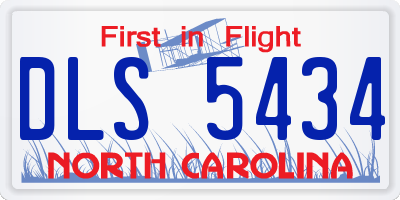 NC license plate DLS5434