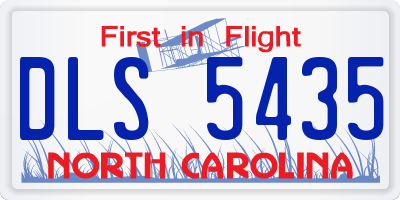 NC license plate DLS5435