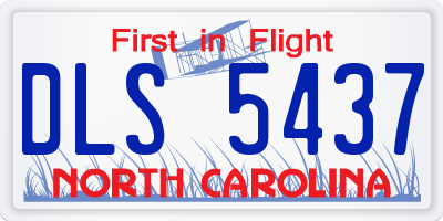 NC license plate DLS5437