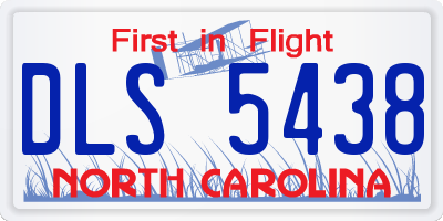 NC license plate DLS5438