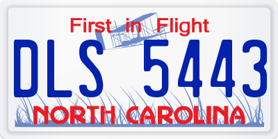 NC license plate DLS5443