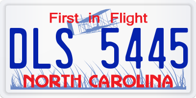 NC license plate DLS5445