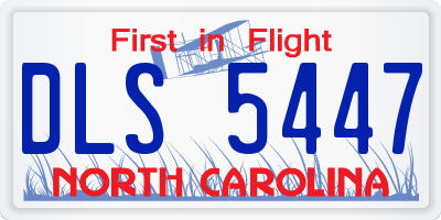 NC license plate DLS5447