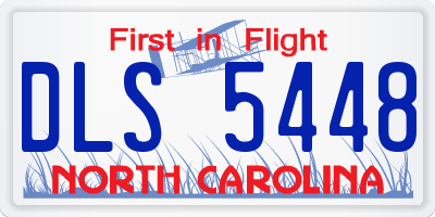 NC license plate DLS5448
