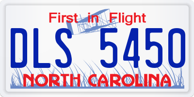 NC license plate DLS5450