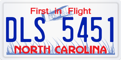 NC license plate DLS5451