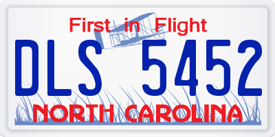 NC license plate DLS5452