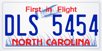 NC license plate DLS5454