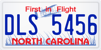 NC license plate DLS5456