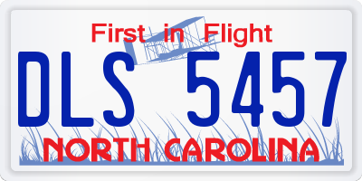 NC license plate DLS5457