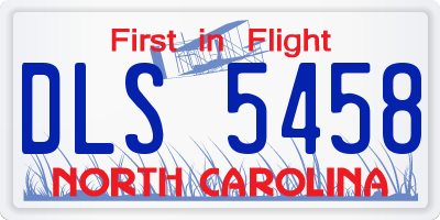 NC license plate DLS5458