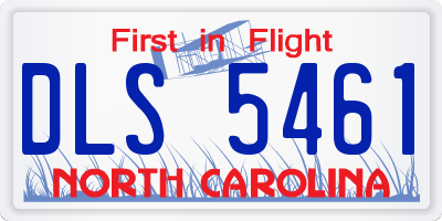 NC license plate DLS5461