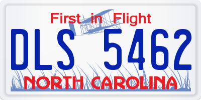 NC license plate DLS5462