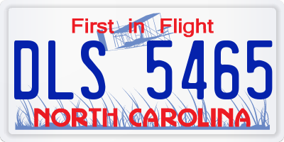 NC license plate DLS5465