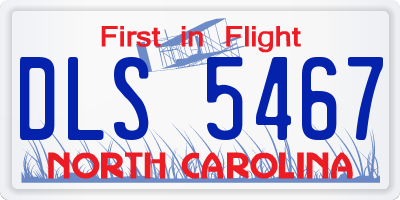 NC license plate DLS5467
