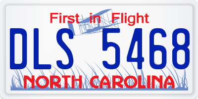 NC license plate DLS5468