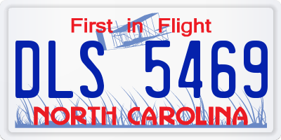 NC license plate DLS5469