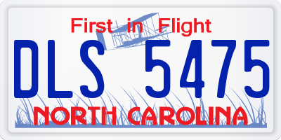 NC license plate DLS5475