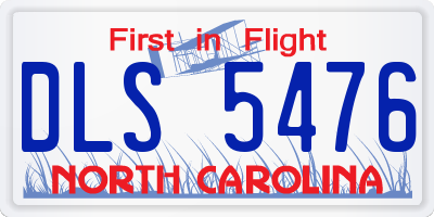 NC license plate DLS5476