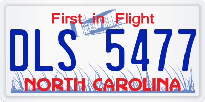 NC license plate DLS5477