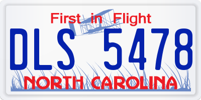 NC license plate DLS5478