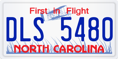NC license plate DLS5480
