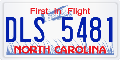 NC license plate DLS5481