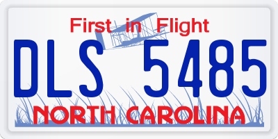 NC license plate DLS5485