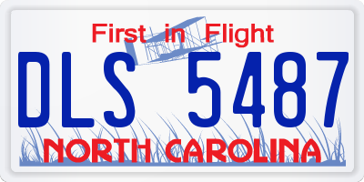 NC license plate DLS5487