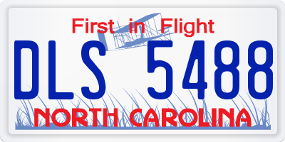NC license plate DLS5488