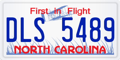 NC license plate DLS5489